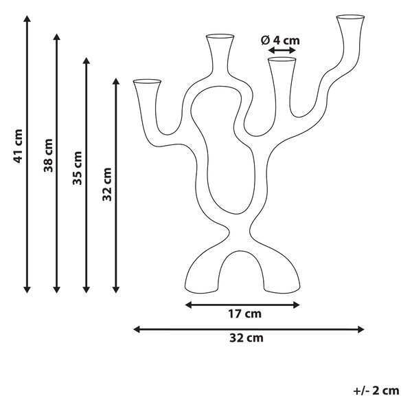 Svícen FAMOES Kov 41 cm Stříbrná
