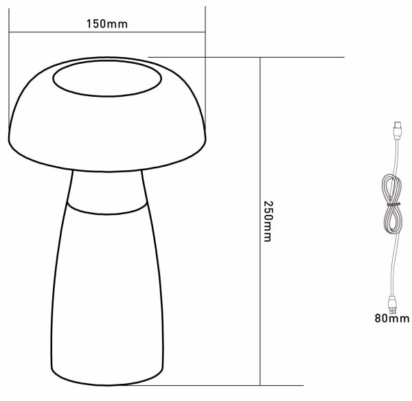 Globo 28072 - LED Stmívatelná nabíjecí stolní lampa GIXI LED/1,5W/5V 800mAh
