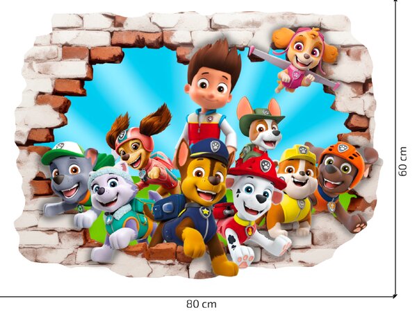 Samolepka na zeď "PAW Patrol" 80x60 cm