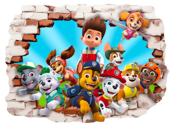 Samolepka na zeď "PAW Patrol" 80x60 cm
