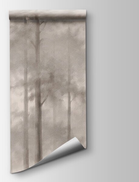 Fototapeta Zamlžený les se stromy, Lesní fototapety, Populární fototapety - Tapeko.co.cz