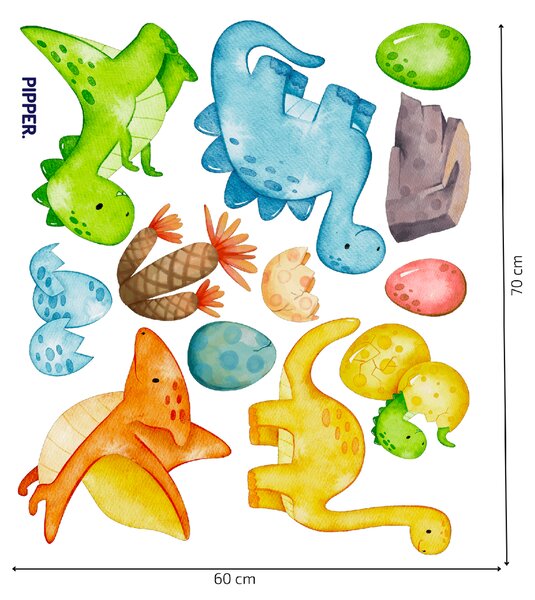 PIPPER. Samolepka na zeď "Dinosauři" Materiál: Bílý vinyl