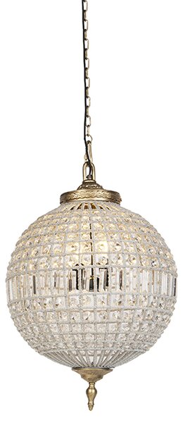Art Deco závěsná lampa krystal se zlatem 50 cm - Kasbah