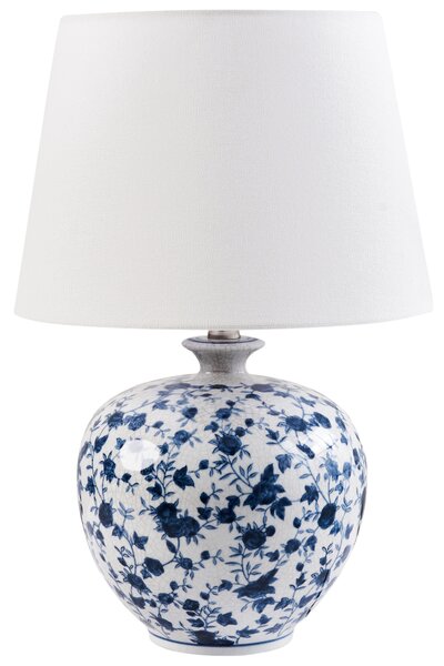 Stolní lampa SILVES Porcelán Bílá/Modrá