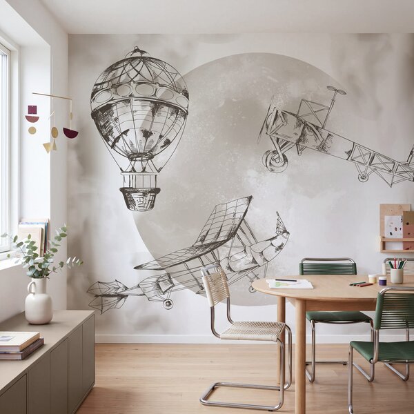 Fototapeta Kresba letadel a balónu, Designové fototapety na zeď, Populární fototapety - Tapeko.co.cz