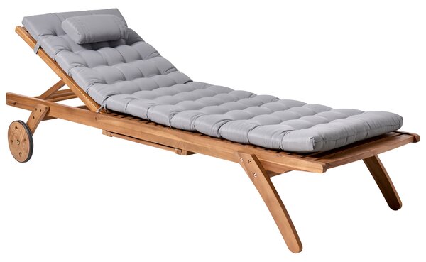 Polstr na zahradní lehátko CESANA PREMIUM 192 x 56 cm Světle šedá