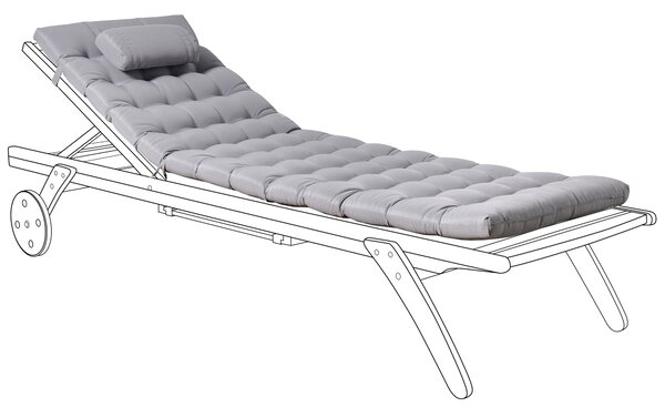 Polstr na zahradní lehátko CESANA PREMIUM 192 x 56 cm Světle šedá