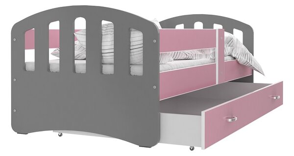 Dětská postel Roman šedo/růžová