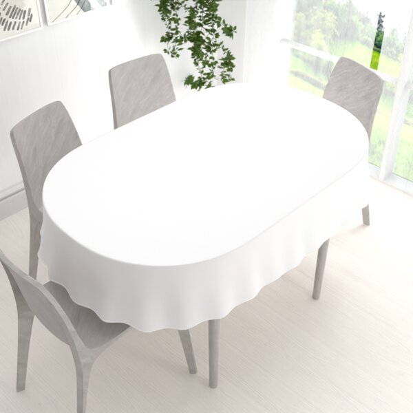 Biante Dekorační oválný ubrus Rongo RG-102 Bílý 80x120 cm
