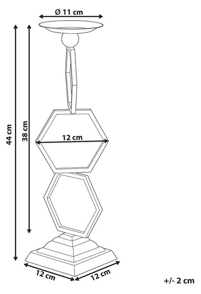 Svícen ARDEE Kov 44 cm Zlatá