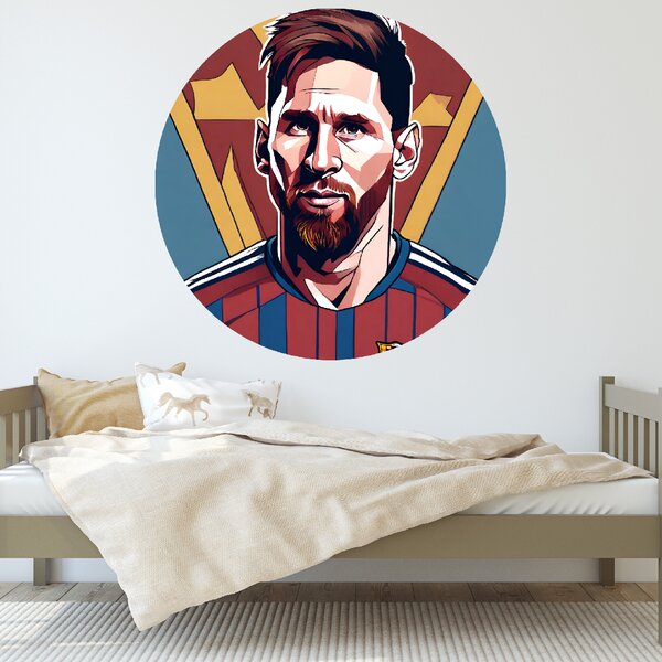 PIPPER. Kruhová samolepka na zeď "MESSI" Velikost: 100cm