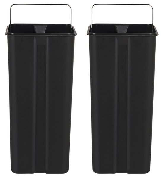Dvojitý odpadkový koš s pedálem 60 L ECOSORT Kov Světle zelená