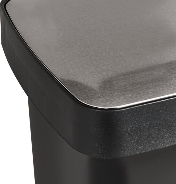 Dvojitý odpadkový koš s pedálem 60 L ECOSORT Kov Černá