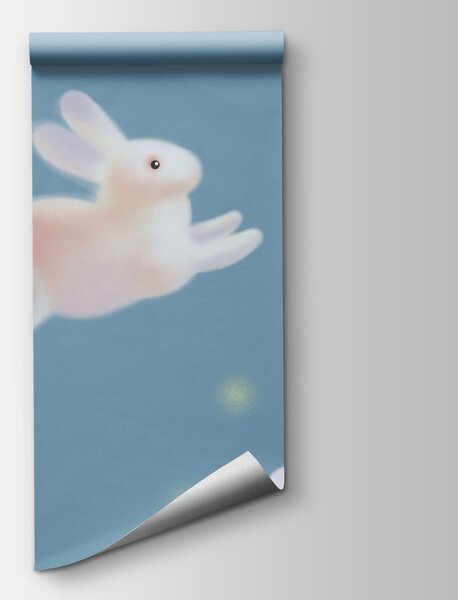 Fototapeta Skupina králíků na modrém pozadí, Dětské fototapety, Populární fototapety - Tapeko.co.cz