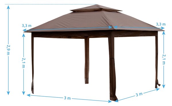 Marimex | Zahradní altán Marimex Vista 3x3 m - hnědý | 10970572
