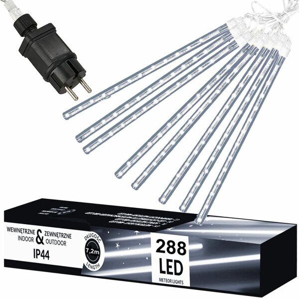 LED rampouchy 8ks - 7,2m, 288LED, IP44, studená bílá