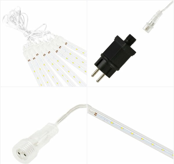 LED rampouchy 8ks - 7,2m, 288LED, IP44, studená bílá