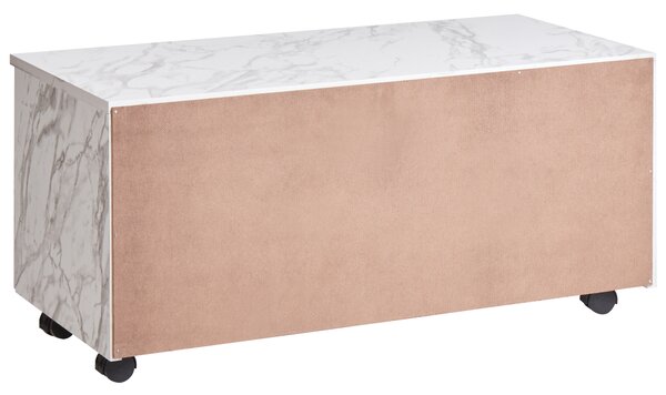 Skříňka do koupelny TERESINA s koly 80 cm Bílý mramor