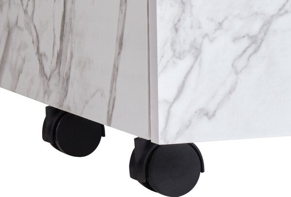 Skříňka do koupelny TERESINA s koly 80 cm Bílý mramor