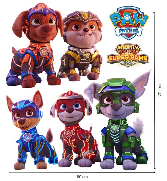 Samolepka na zeď "PAW Patrol - Mighty Pups 2"