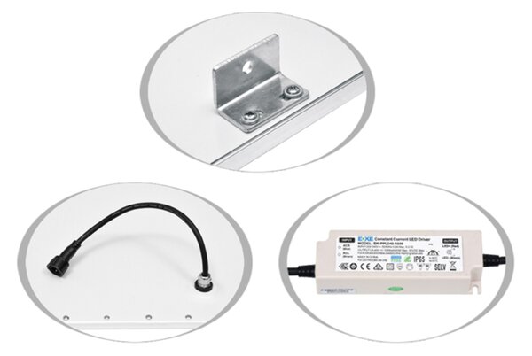 Ecolite SMD panel 40W, 59.5cm, 4000K, IP65, 4100lm, bílý LED-GPL44-40/BI/IP65