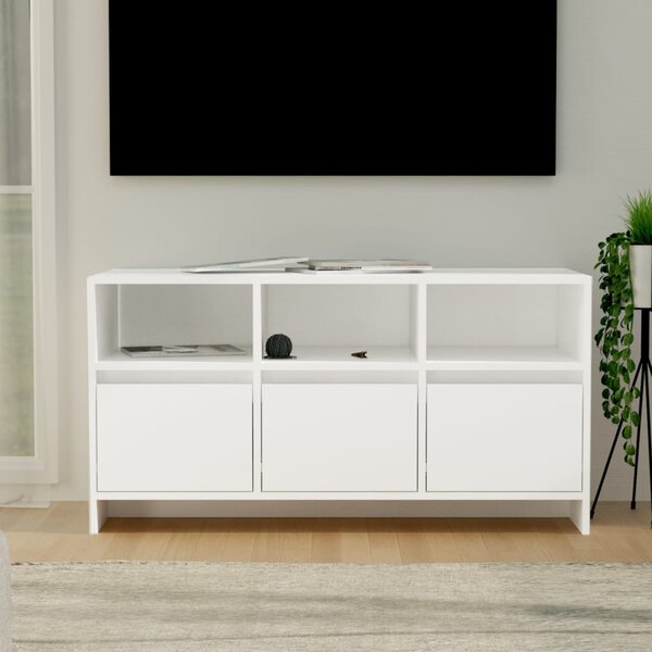 TV skříňka bílá 102 x 37,5 x 52,5 cm dřevotříska
