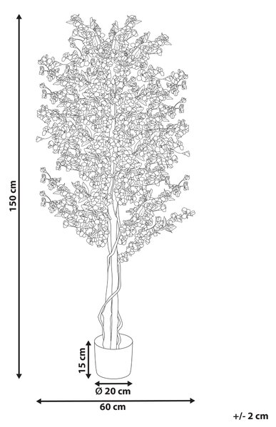Umělá rostlina SAKURA 150 cm Růžová