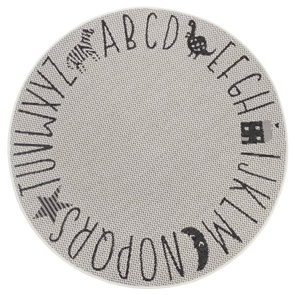 Hanse Home Collection koberce Dětský kusový koberec Flatweave 104884 Cream/Black kruh - 120x120 (průměr) kruh cm