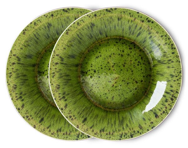 Set 2ks zelený keramický jídelní talíř The Emeralds - 27*3cm - HKLIVING