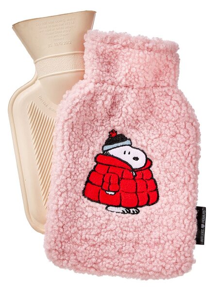 PEANUTS Mini termofor Snoopy v kabátku - sv. růžová