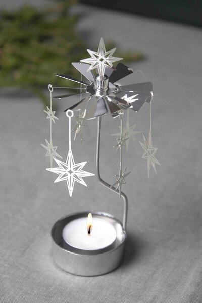 Pluto Rotující svícen Andělské zvonění Northern Star - Silver PL140