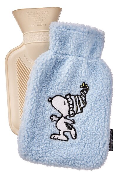 PEANUTS Mini termofor zamilovaný Snoopy v čepici - sv. modrá