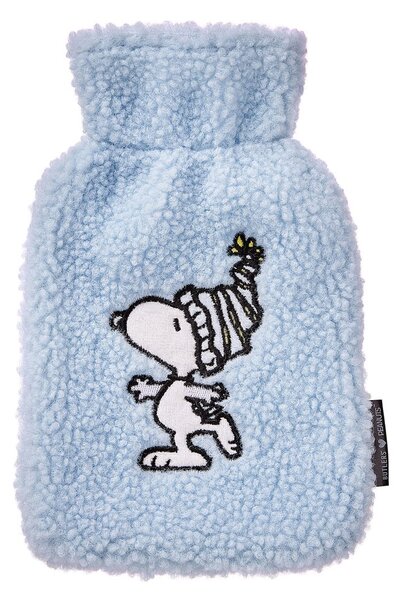 PEANUTS Mini termofor zamilovaný Snoopy v čepici - sv. modrá