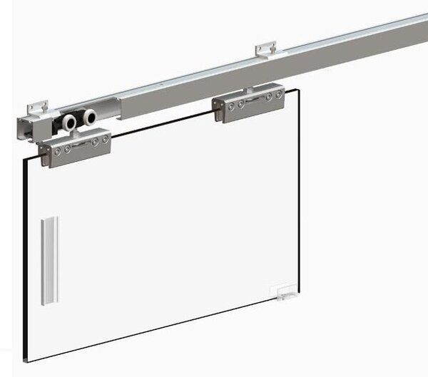 Herkules sada kování GLASS pro skleněné dveře 100kg/200cm - jedny dveře 22PAH213-370