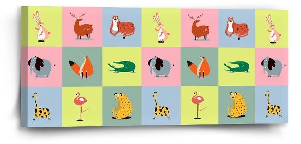 Sablio Obraz Zvířátka ze Zoo - 110x50 cm