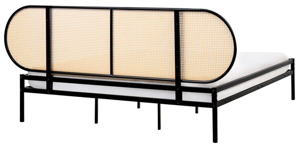 Postel Umělý ratan BOULIN 180 x 200 cm Černá
