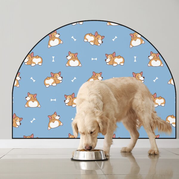 PIPPER. Ochranná textilní nálepka na zeď - Oblouk - Corgi Velikost: 120x96cm, Jméno: Bez jména
