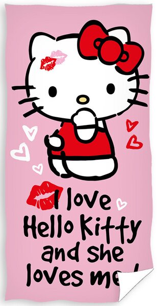 CARBOTEX Dětská osuška Hello Kitty Love 70x140cm