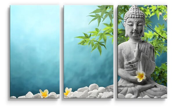 Sablio Obraz - 3-dílný Buddha - 120x80 cm