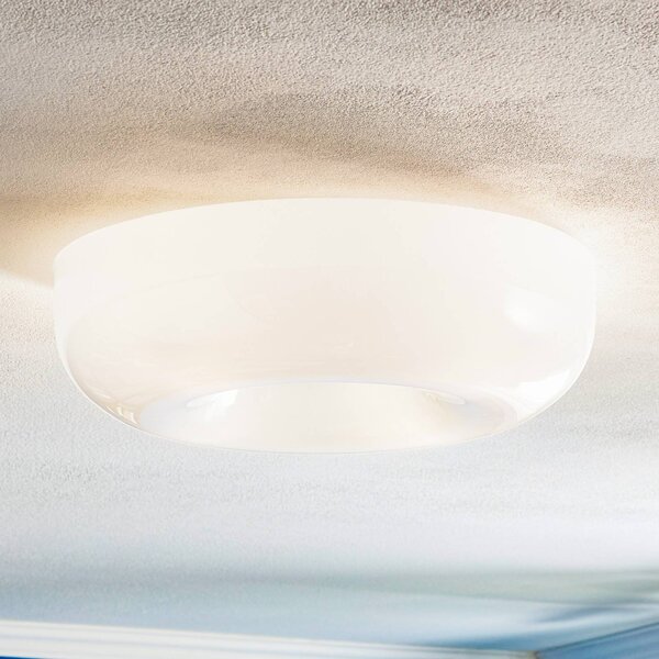 Foscarini Circus grande skleněné stropní světlo, Ø 46 cm, stmívatelný, Bílá / opál, Obývací pokoj / jídelna, Sklo, Design