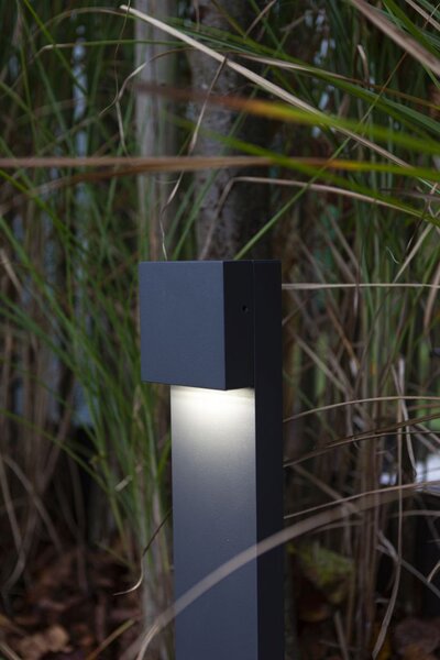 Lutec 7104001118 Gemini LED Zahradní sloupkové světlo | přírodní bílá | Šedá | 9,5W | 4000 K