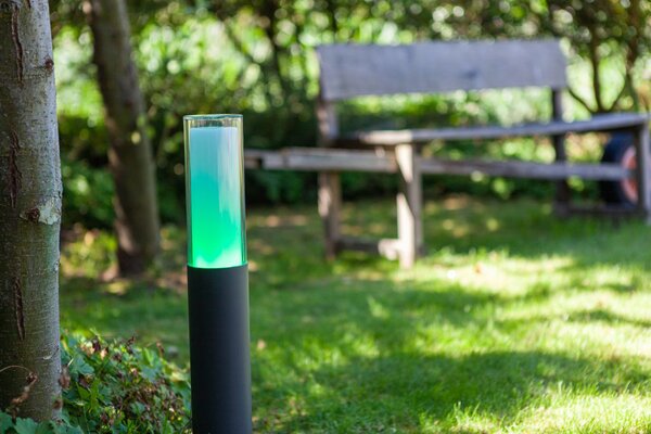 Lutec 7200501118 Dropa LED Zahradní sloupkové světlo | RGB | Variabilní | 9W | Šedá