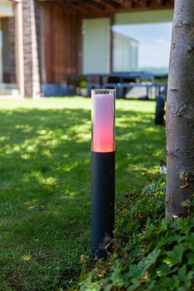 Lutec 7200501118 Dropa LED Zahradní sloupkové světlo | RGB | Variabilní | 9W | Šedá