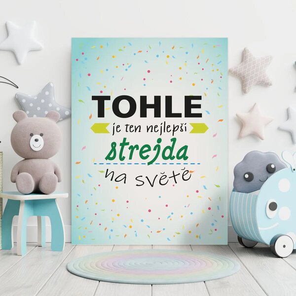 Sablio Dárková cedulka Tohle je ten nejlepší strejda na světě: 30x40 cm