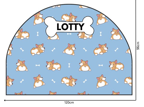 PIPPER. Ochranná textilní nálepka na zeď - Oblouk - Corgi Velikost: 120x96cm, Jméno: Bez jména