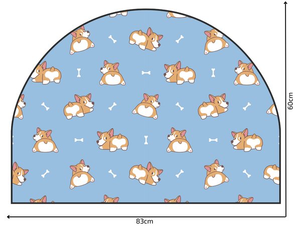 PIPPER. Ochranná textilní nálepka na zeď - Oblouk - Corgi Velikost: 120x96cm, Jméno: Bez jména