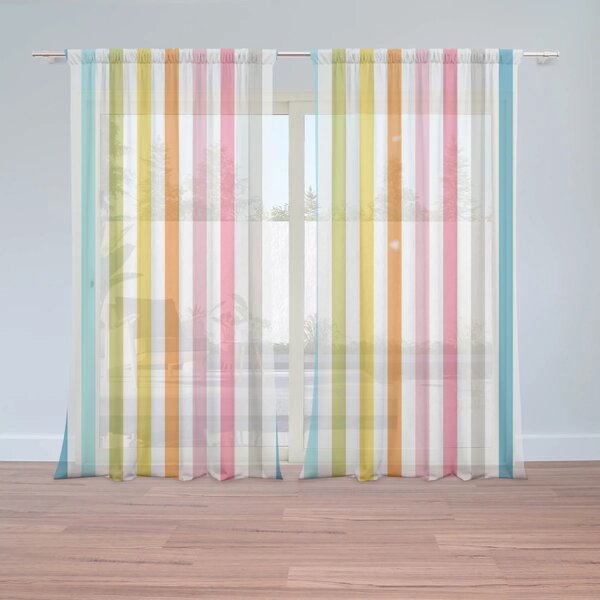 Sablio Záclony Barevné proužky: 2ks 150x250cm