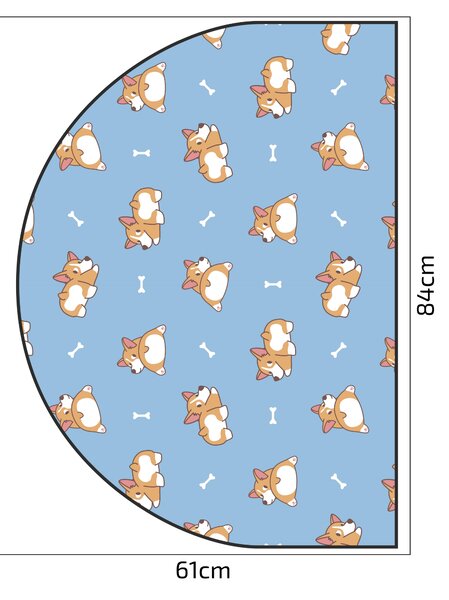 PIPPER. Ochranná textilní nálepka na zeď - Oblouk - Corgi Velikost: 120x96cm, Jméno: Bez jména