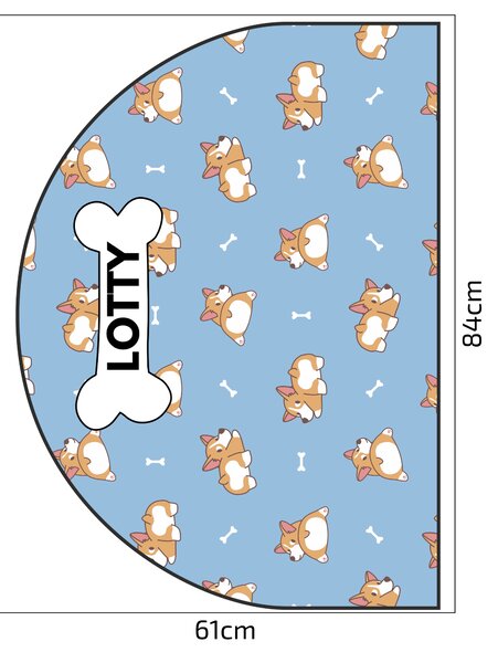 PIPPER. Ochranná textilní nálepka na zeď - Oblouk - Corgi Velikost: 120x96cm, Jméno: Bez jména