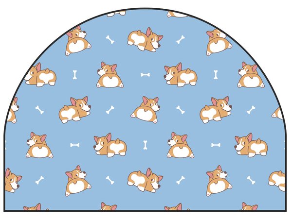 PIPPER. Ochranná textilní nálepka na zeď - Oblouk - Corgi Velikost: 120x96cm, Jméno: Bez jména